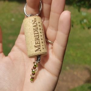Beaded cork keychain